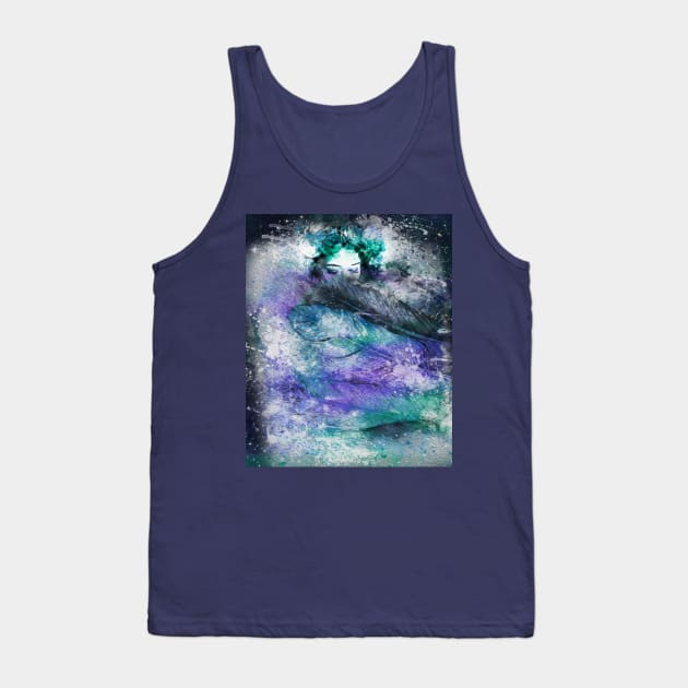 Flying Towards the Inner Sky - Powerful Cosmic Woman Tank Top by MONLart